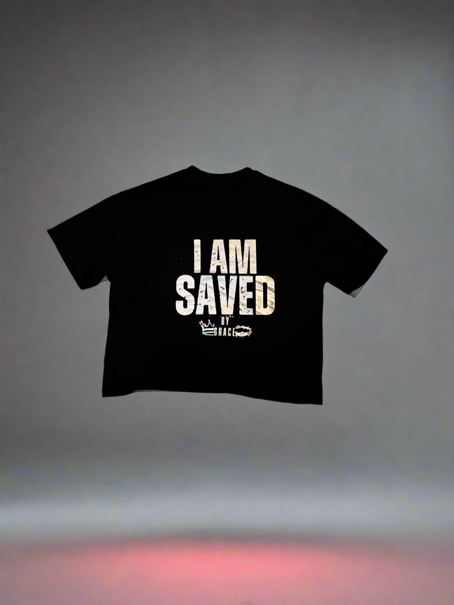I AM SAVED — An Oversized Tee That Boldly Declares Your Faith