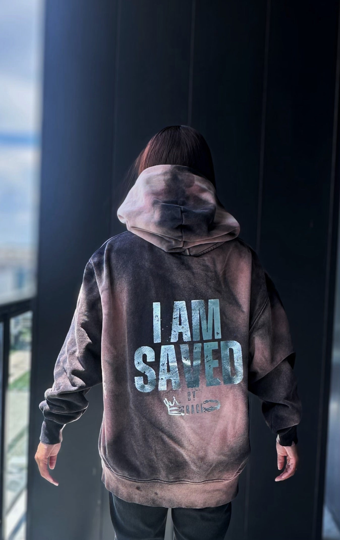 Saved by Grace Acid Wash Hoodie