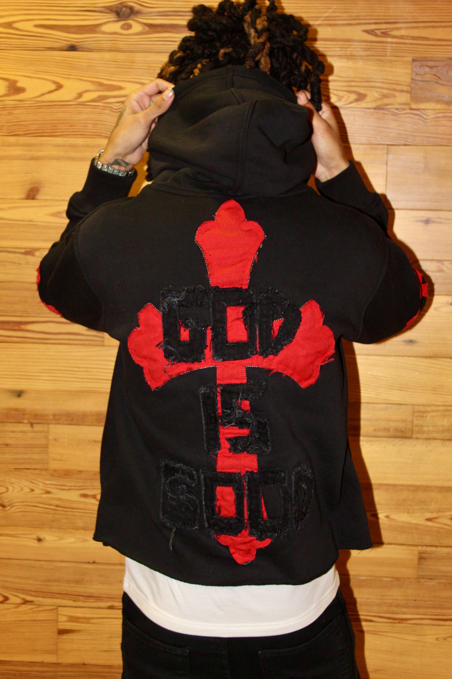 God Did Hoodie | Black and Red 100% Polyester Hoodie