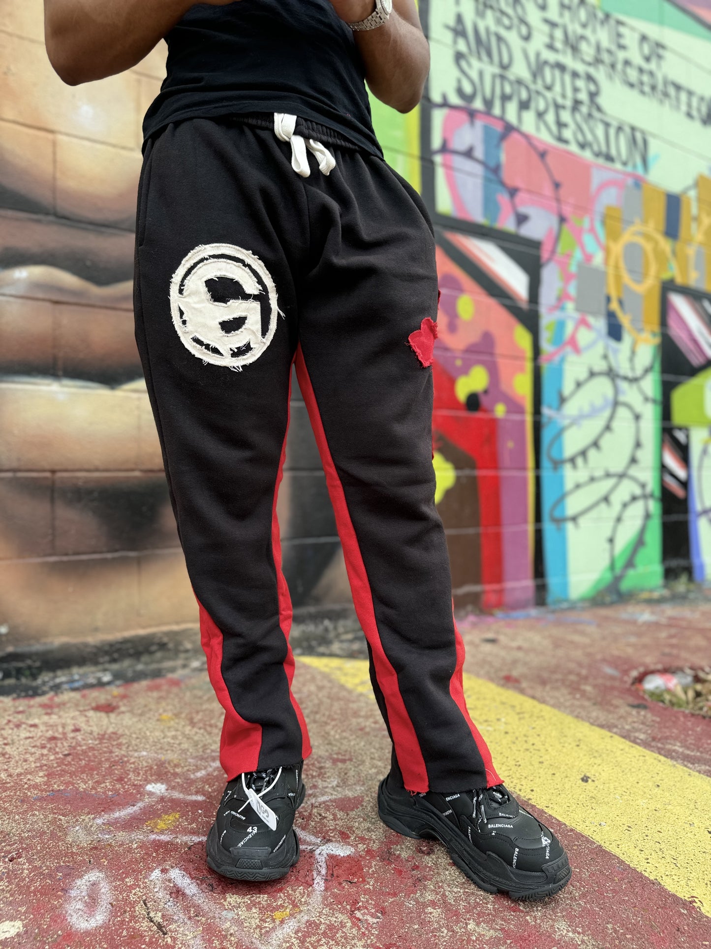 God is God Sweat Pants "Black and Red"