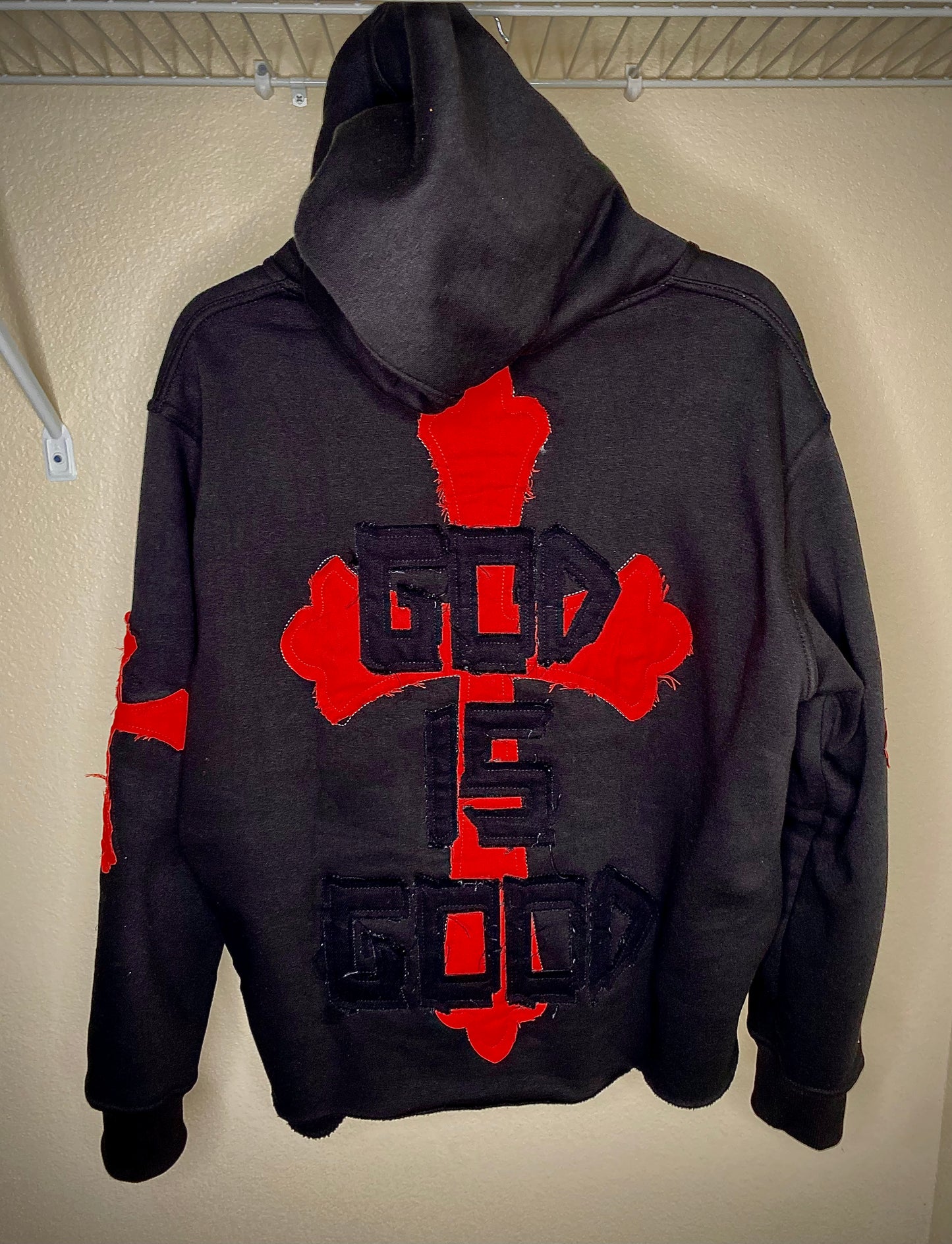 God Did Hoodie | Black and Red 100% Polyester Hoodie